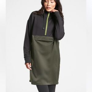 ATHLETA Radiant Hybrid Dress Travel Commute Hoodie - XS, Green/Black